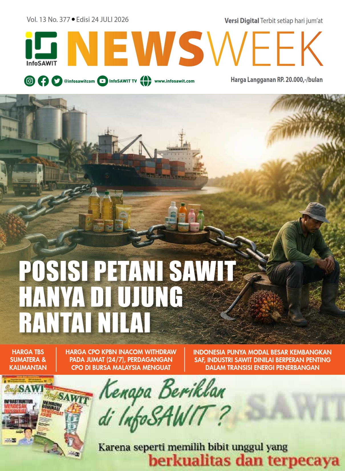 InfoSAWIT NEWS Vol 13 No 377 Edisi 24 Juli 2026