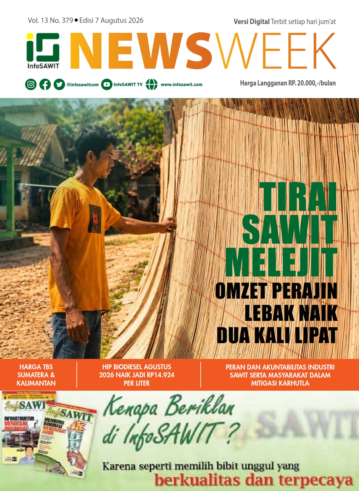 InfoSAWIT NEWS Vol 13 No 379 Edisi 7 Agustus 2026